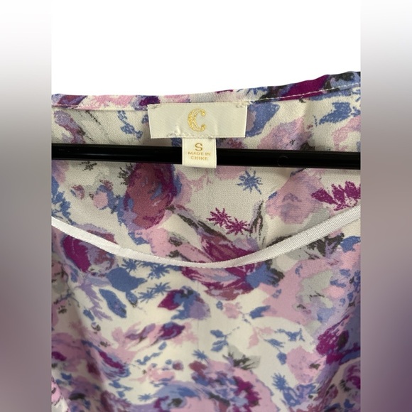 Purple floral short sleeve pool bikini cover up kimono - Picture 4 of 6